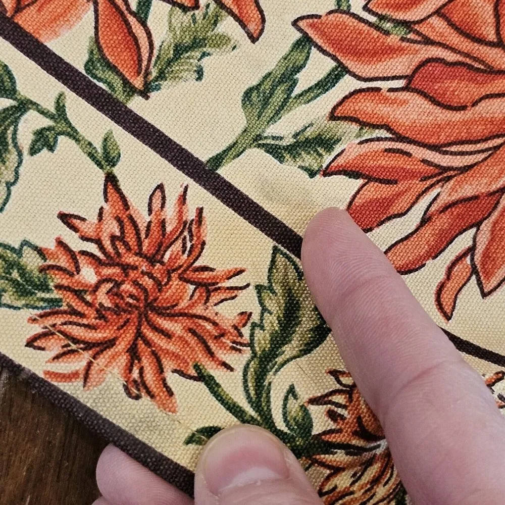 April Cornell Floral Placemats Danika Orange Cream Floral  Set‎ Of 3 Dahlia